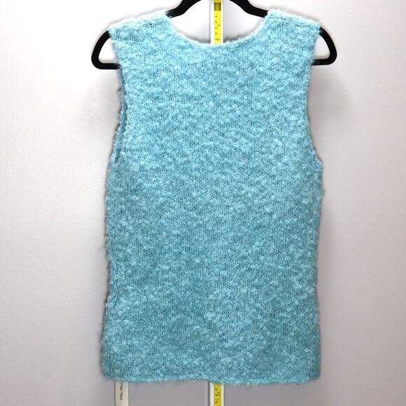 Escada Sport Boucle Knit Sleeveless Top Blue NWT Size M - Picture 2 of 4